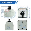 KEYMOO 20A Rotary Changeover Switch, 3 Position 2 Phase 8