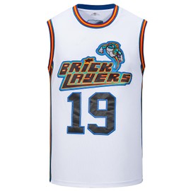 Aaliyah Jersey 19 Bricklayers MTV Rock N Jock Basketball Jersey (L, White)