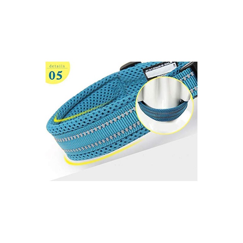 WINHYEPET True Love Dog Collar Reflective Sandwich lining Nylon Webbing