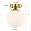 Gold Semi Flush Mount Ceiling Light – 7" Opal Glass