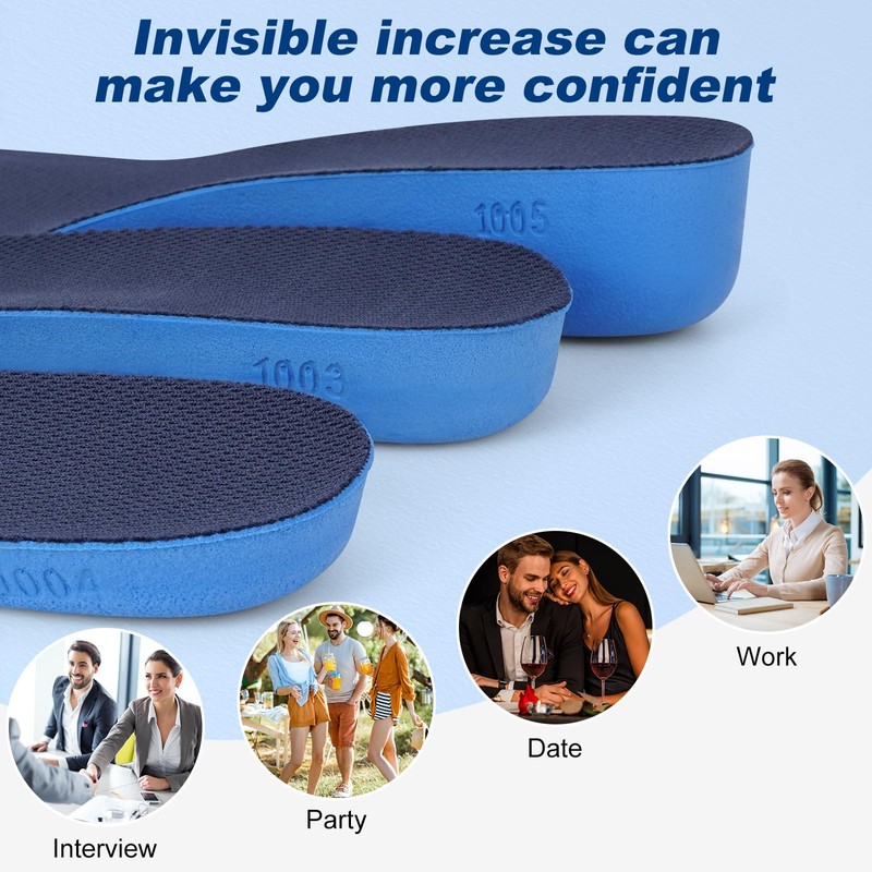 Height Increase Insole Heel Lift Taller Inserts Instant Adjustable Raise