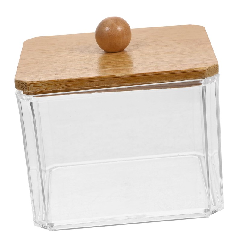 Alipis 2pcs Lidded Cotton Swab Box Cotton Pad Holder Dispenser