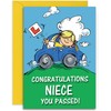 Niece Driving Test Pass Congratulations Card - Medium Sized Card