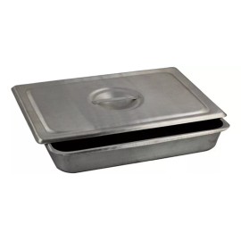 Hemco Charola Con Tapa Budinera Acero Inoxidable Grande Facturada