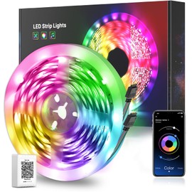 LED Strip 20M (2x10m),Bluetooth LED Strip 20m RGB LED String Light Strip Light with Remote Control and App,16M Colours, RGB LED Strip Lighting Bar Strip for Cabinet Decoration, Home