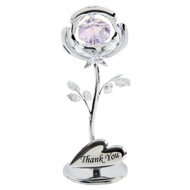 Crystocraft Keepsake Gift - Celebration Rose Gift Ornament THANK YOU with Swarvoski Crystal Elements by Widdop Bingham