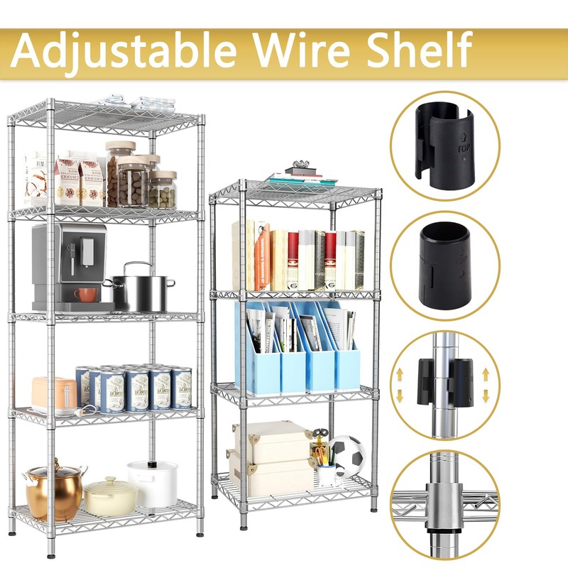 Figame Wire Shelf Clips, 50 Pack Black Wire Shelf Locking