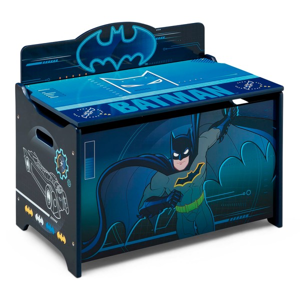Batman Deluxe Toy Box by Delta Children - Greenguard Gold Certified, Black/Blue