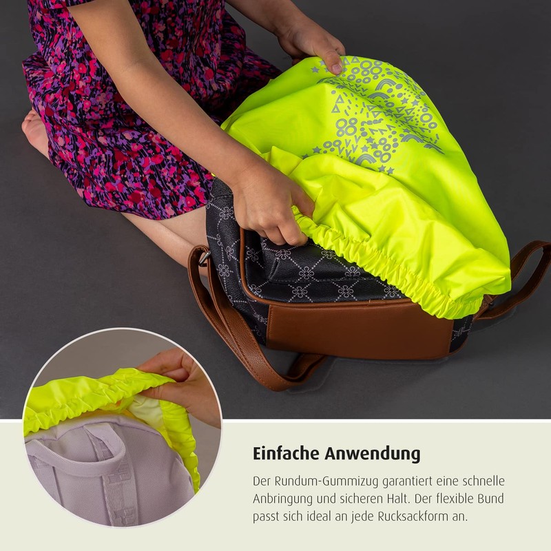 reer MyBuddyGuard Backpack Cover S, High Visibility Rain Cover for