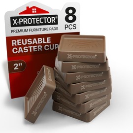 Furniture Cups X-PROTECTOR – 2" Caster Cups 8 PCS – Premium Furniture Coasters – Ideal Bed Stoppers – Non Skid Furniture Pads with a Perfect Design – Rubber Furniture Pads - Protect Any Flooring!