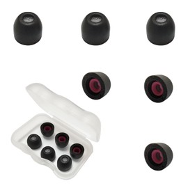 Extra Small Earbuds Tips Replacement, Memory Foam Tips Filter Screen, Foam Ear Tips for in Ear Earbuds, Black 3 Pairs