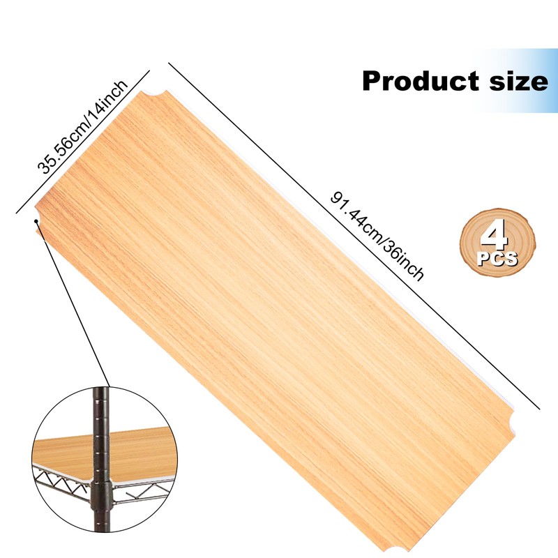 4-Pack PVC Wire Shelf Liner 14"x36" Wire Shelving Shelf Mats