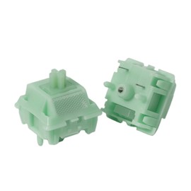 35pcs Keyboard Switches - Chilkey Jade Green Linear Mechanical Keyboard Switches, Metal Stem 5 Pin PCB Mount Pre-lubed Turquoise Switch with POM Housing for MX Keycaps Gaming Keyboard