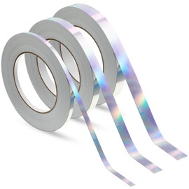 Zonon 3 Sizes Gold Self Adhesive Polyester Film Tape, Gold Washi Tape for Car Furniture Graphic Arts Walls Decor, 55 yds(5/10/15mm,Laser Colorful)