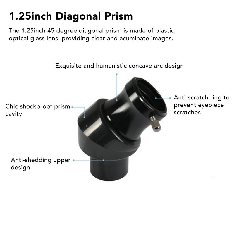 1.25inch 45 Degree Diagonal Prism Image Correction 45 Degree Zenith