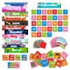 Large Classroom Calendar Pocket Chart with 88 Colorful cards-Durable Nylon