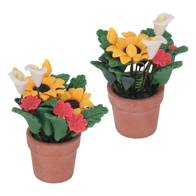 1:12 Miniature Dollhouse Plants Hand Crafted High Simulation Mini Potted