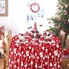QUERICKY Christmas Tablecloths for Round Table, 84x84'' Santa Claus Snowman