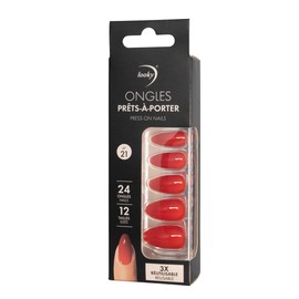 Looky Press-On Nails #21: Premium Reusable Artificial Nails Set with Glue & Double-Faced Stickers | Easy Application, Up to 3-Week Hold, Perfect for Instant Glamorous Manicure | Includes 24 Nails of 12 Sizes