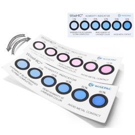 Wisesorb 200 Pack Humidity Indicator Cards, 6 Spot 10-60% Blue to Pink, Humidity Strips, Reusable Humidity Packs