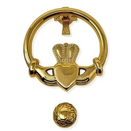 Exclusively Irish Claddagh Circular Door Knocker for Front Door - Antique Cooper|Polished Brass |Satin Nickel Knocker Ireland Home Décor 5.5''x 5.5''