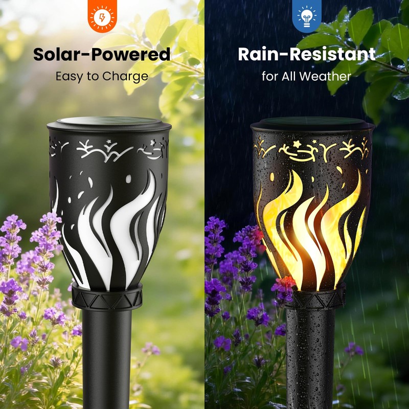 MrCrafts Nature Solar Lights Outdoor 4 Pack - 40'' Solar