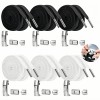 6 Pares Agujetas Sin Nudo Elásticas Hebilla Metal Para Tenis