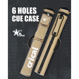 CRICAL Pool Cue Case 2x4 Hard Pool Stick Case Holds 2 Butts and 6 Shafts for Adults Billiard Cue Case with Soft Shoulder Straps
