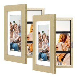 Toner Depot 2 Pack 4x6 Picture Frame, Quick-Change Photo Storage Display Frame for Wall and Tabletop Display, Photo Picture Frame with Clear Display (Gold)