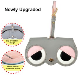 Tyasoleil PU Leather Glasses Case for Women – Slim Cushioned Eyeglasses & Sunglasses Holder with Snap Closure, Adjustable Strap + Clip, Travel-Friendly Cartoon Design PU Carrying Pouch (Cute Baby)