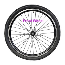 FOMAS Adults tricycle wheels, trike wheels, three wheels, double wall alloy rim, 36x13G black spoke with tire and tube for axle size 15mm(9/16") (20" Front Wheel) DON'T FIT A SCHWINN TRIKE