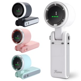 FROVA Zephyrus Portable Handheld Fan – 5200 mAh USB‑C Rechargeable, 5‑Speed Quiet Brushless – Foldable Pocket‑Size with Stand, Lanyard & Pouch