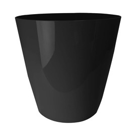 The HC Companies Aria Round Plant Pot - Lightweight Plastic Planter for Herbs & More - Durable Plant Pots for Indoor Plants & Outdoor Plants (16" Glossy Black, Pack of 1)