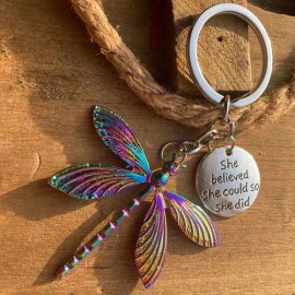 Unbranded Dragonfly Keychain  Charm Pendant Backpack Bag Charm Velvet Pouch 2 Pieces