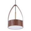 LED Chandelier Pendant Lamp Wood Grain Imitation Iorn Warm Lighting