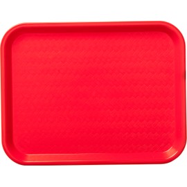 Carlisle FoodService Products CT101405 Cafe Standard Plastic Cafeteria/Fast Food Tray, NSF Certified, BPA Free, 14" Length x 10" Width, Red (Pack of 24)