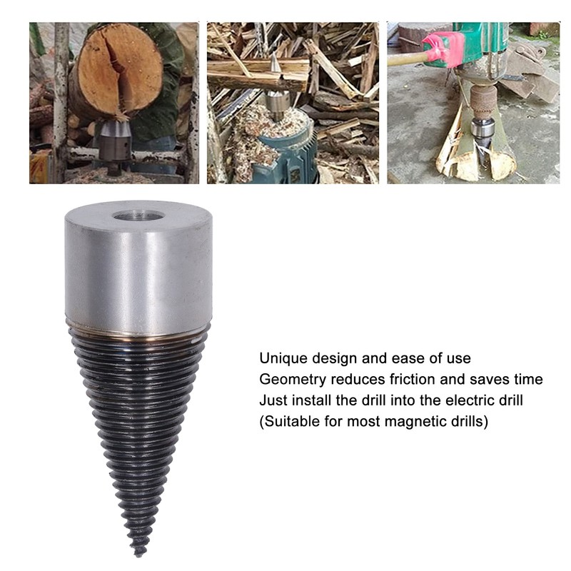 Firewood Bit Ti Coating Carbon Steel Efficient Cutting Wood Splitter
