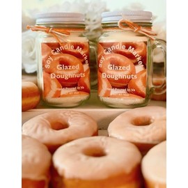 Soy Scented Candles | Handmade & Highly Aromatic Candles Burns Upto 85 Hours in Glass Jar - Perfect for Home Decor, Wedding, Birthday, Dinner (Glazed Donuts, 12 oz)