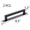 Pufguy 8.3"x1"x1.2" Barn Door Handles Black Sliding Door Pulls Stainless