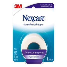 Nexcare Durapore Durable Cloth Tape, 1 Inch x 10 Yards, 1 Roll, Strong Adhesive First Aid Medical Tape, Breathable, Latex-Free, Hypoallergenic