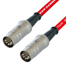 Van Damme Midi Lead 5 Pin Din Phantom Power Synth, Interface, Foot Switch Cable (5 m, Red)