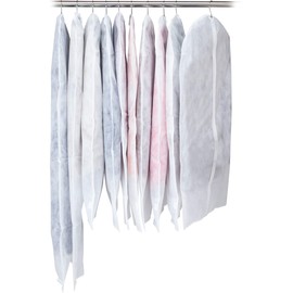 Astro 126-27 Clothing Cover, White, Set of 10 (8 Short Size + 2 Long Sizes) Non-Woven Fabric Clothes Cover Zipper Closure Type