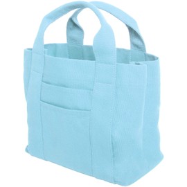HIGH FIVE Mini Tote Bag, Dividers, Carousel, Canvas, Multiple Pockets, Multiple Storage, IC Card on the Bottom, Gusset, Men's, Women's, Large Capacity, Mini Tote, Brand, Simple, Plain, Blue