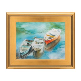 Creative Mark Plein Air Wooden Picture Frame - 4X6 Gold - Professional Single Frame for Art Panels, Stretched Canvas, Pictures and More, Glass and Backing not Included