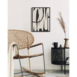 ARPEOTCY Black Framed Canvas Wall Art, Line Art Minimalist Paintings Artworks, Black and White Abstract Pictures Decor, Prints Hanging Wall Decor for Bathroom Bedroom Office 12x16inch