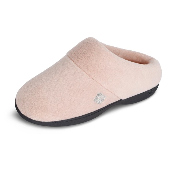 Isotoner Women's Classic Hoodback W Memory Foam Slipper, Evening Sand,
