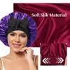 Mcoser Pink Silk Sleep Bonnets for Women,Adjustable Hair Cap for