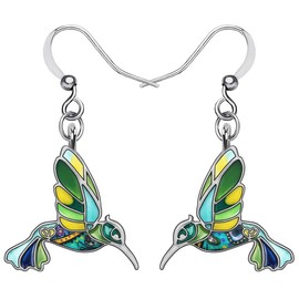 Enamel Alloy Cute Hummingbird Earrings Bird Drop Dangle Fashion Jewelry for Women Girls Charm Gift, Zinc Zinc enamel, No Gemstone