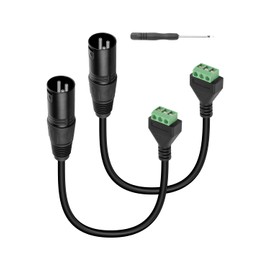 YANBORONSN XLR Male Cable to 3Pin Solderless Terminal Converter Cable with Screwdriver for Speakers,Audio Equipment, Guitars, KTV, Studios（2 Pack）