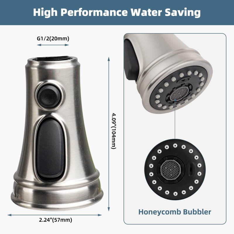 iFealClear Kitchen Sink Faucet Head with 15 Adapters, 3-Mode Kitchen